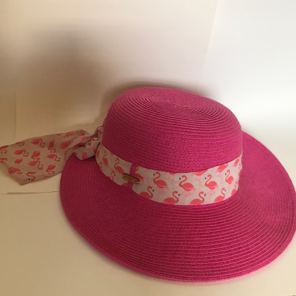 Pink Paper Braid Wide Brim Hat by Caribbean Joe
